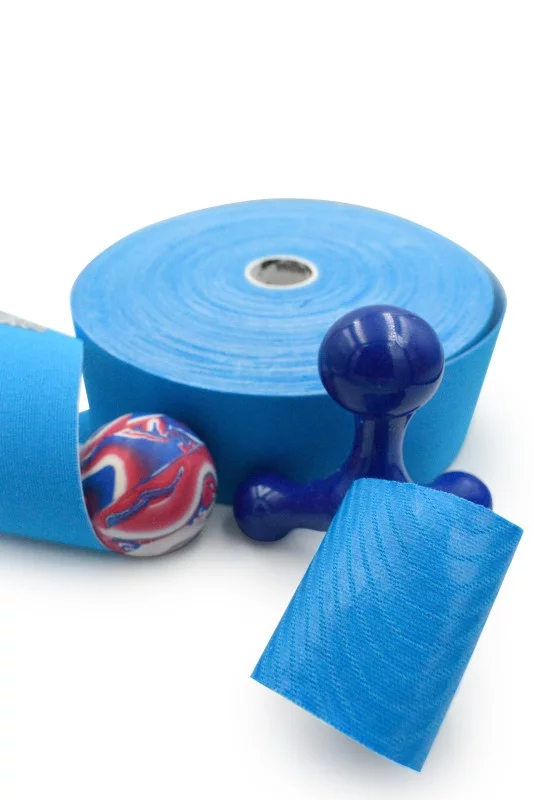 Cotton Therapeutic Tape - Blue Color - Big Roll Kinesiology Tape 5cm x 32m by Rockford Kinesiology